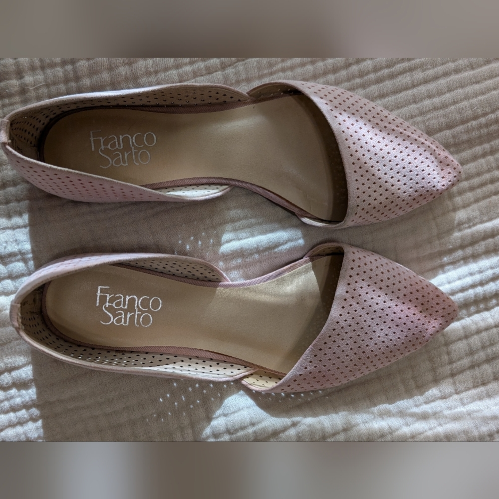 Franco Sarto Blush Pink Perforated Flats